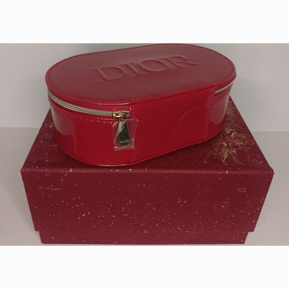 TWO DIOR RED PATENT VANITY CASE / PLEASE READ DESCRIPTION - Picture 9 of 16